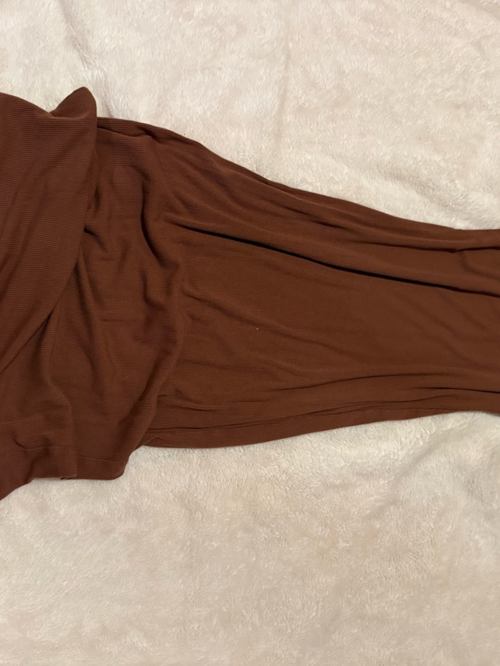 See You Monday Strapless Brown Midi Dress